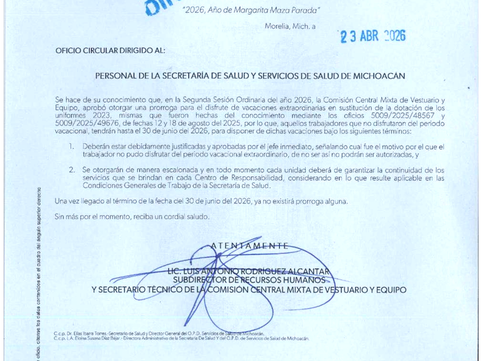 Sección 78 logra prórroga para disfrute de vacaciones extraordinarias